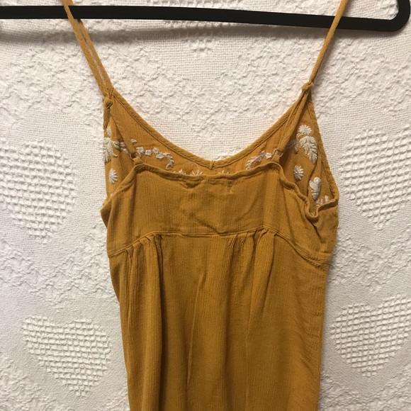 ⭐️4/$25 Mustard Camisole w/White Embroidery - Picture 2 of 3